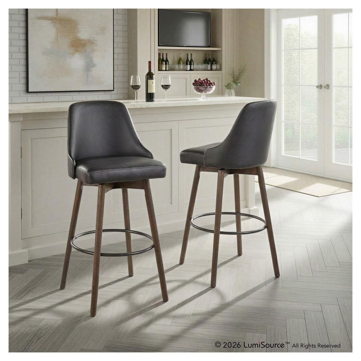 Marcel Upholstered 30" Fixed-Height Barstool - Set of 2