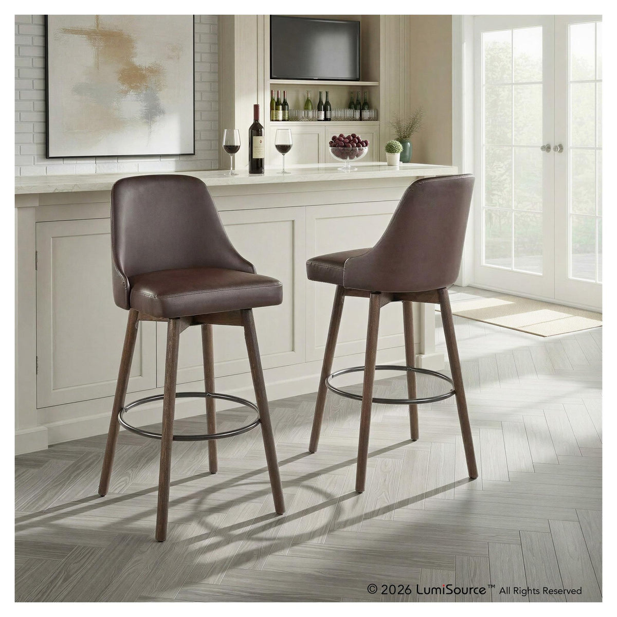 Marcel Upholstered 30" Fixed-Height Barstool - Set of 2