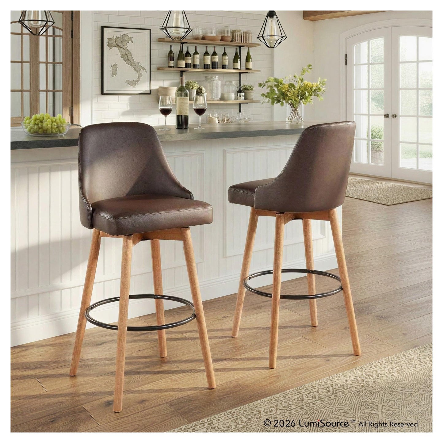 Marcel Upholstered 30" Fixed-Height Barstool - Set of 2