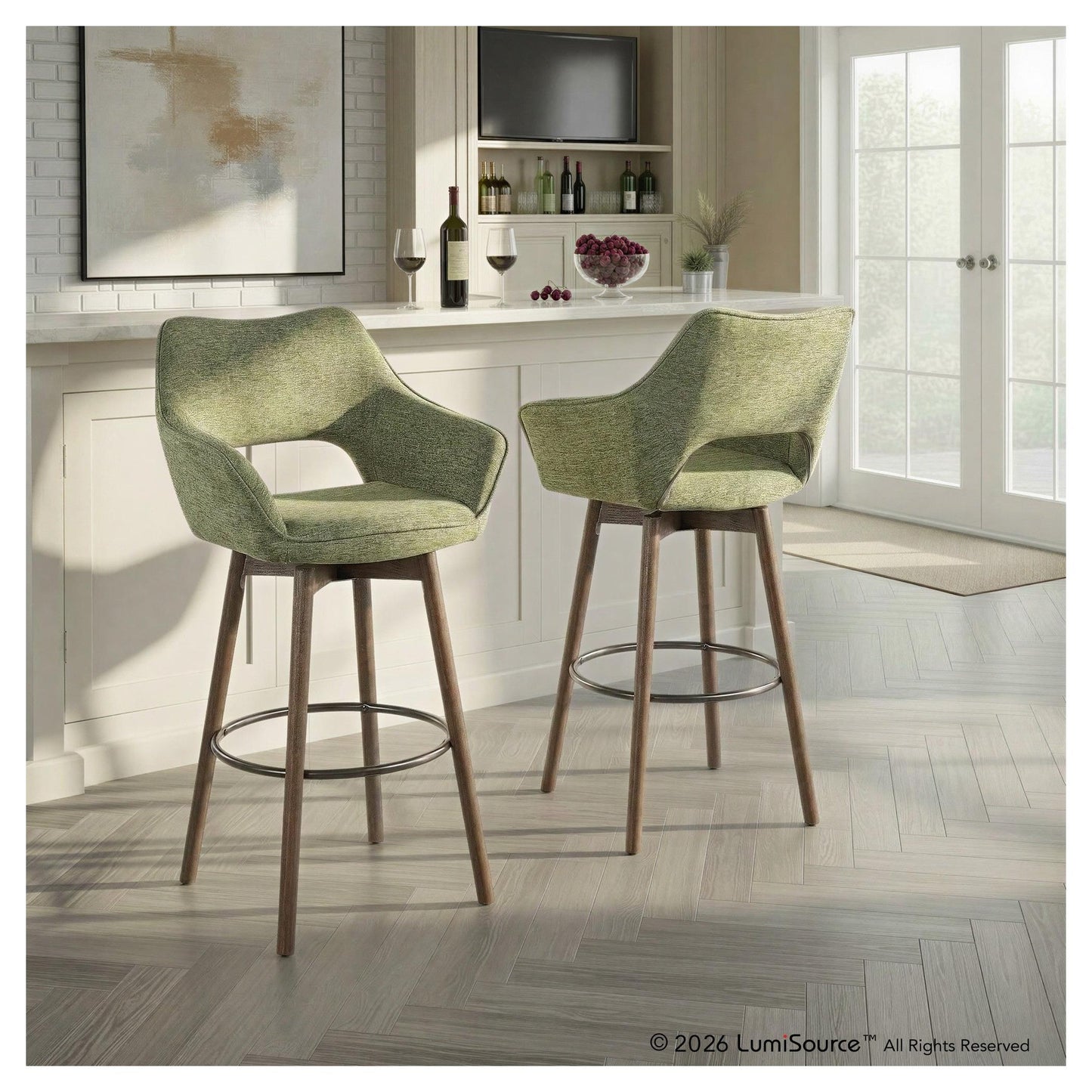 Mustang 30" Fixed-Height Barstool - Set of 2