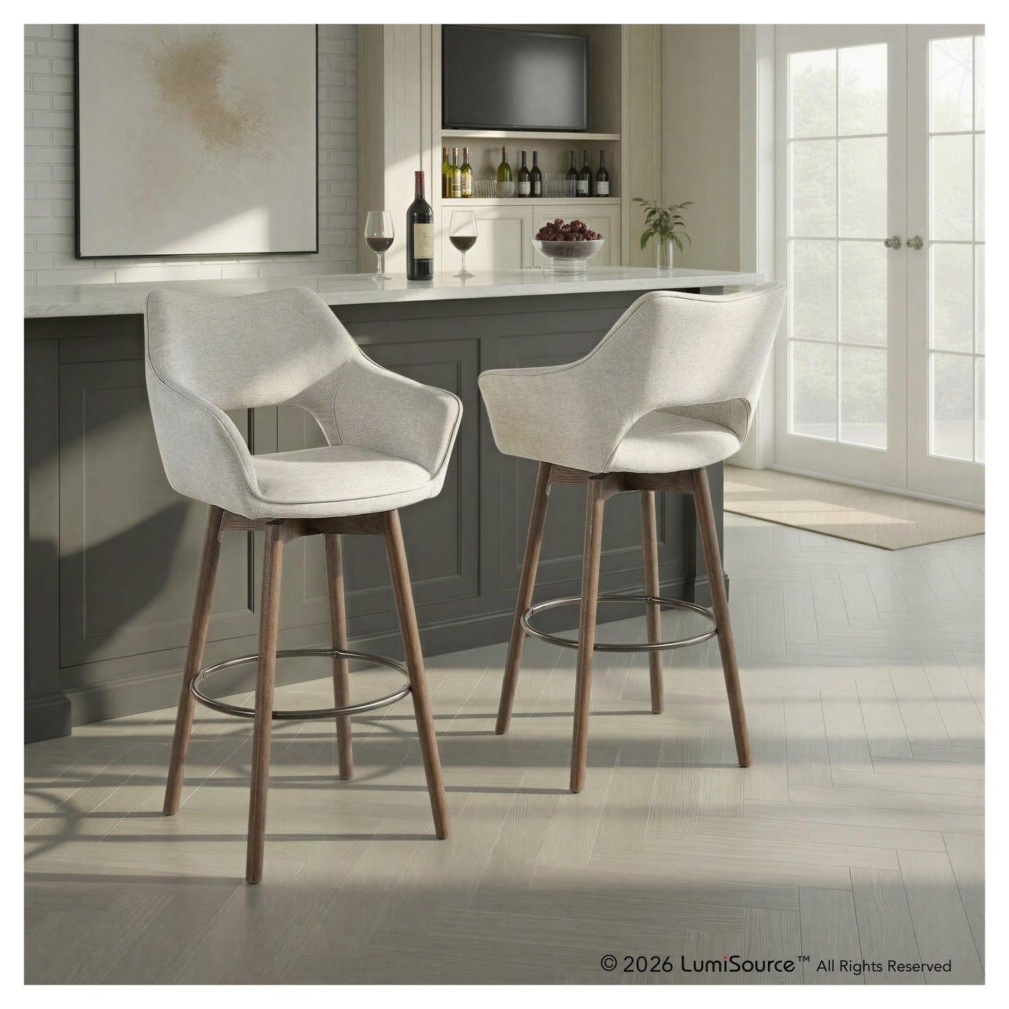 Mustang 30" Fixed-Height Barstool - Set of 2