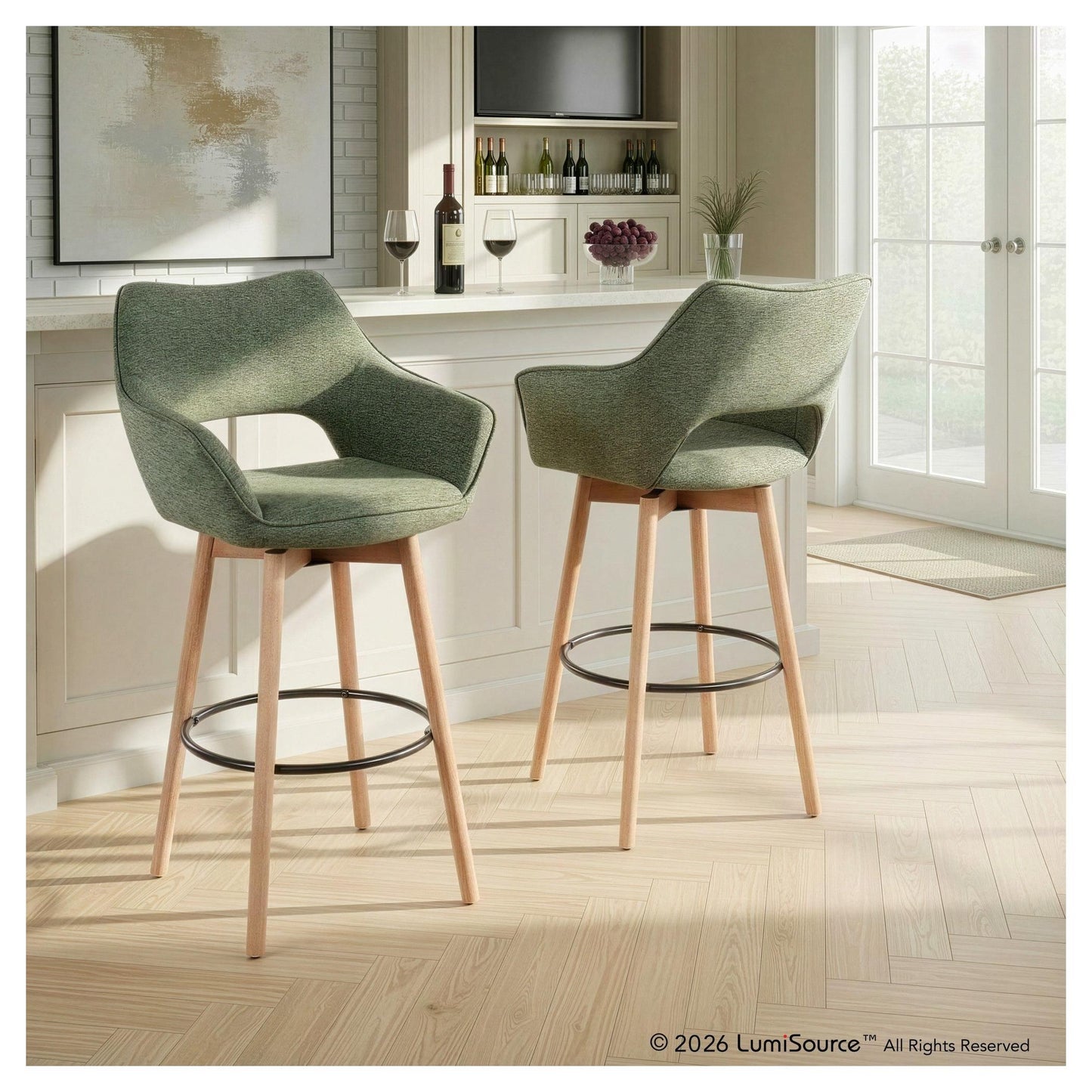 Mustang 30" Fixed-Height Barstool - Set of 2