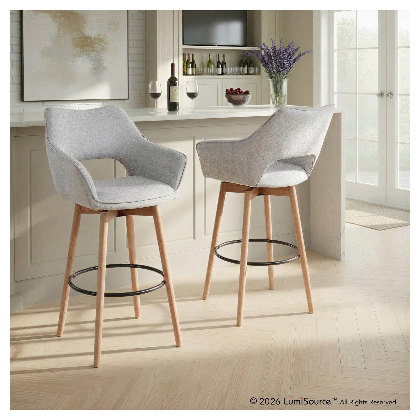 Mustang 30" Fixed-Height Barstool - Set of 2