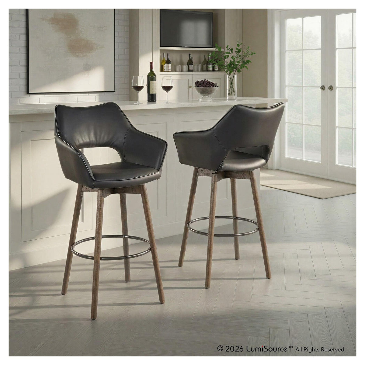 Mustang 30" Fixed-Height Barstool - Set of 2