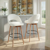 Renee Upholstered 30" Fixed-Height Barstool - Set of 2