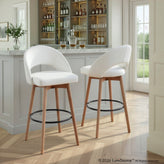 Renee Upholstered 30" Fixed-Height Barstool - Set of 2