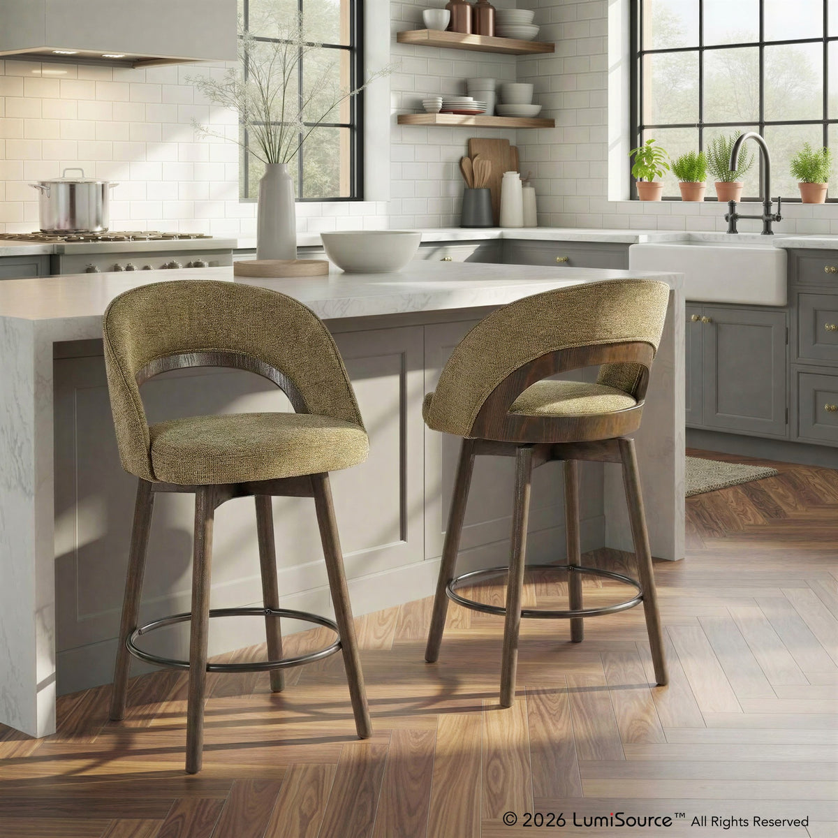 Reno 26" Fixed-Height Counter Stool - Set of 2
