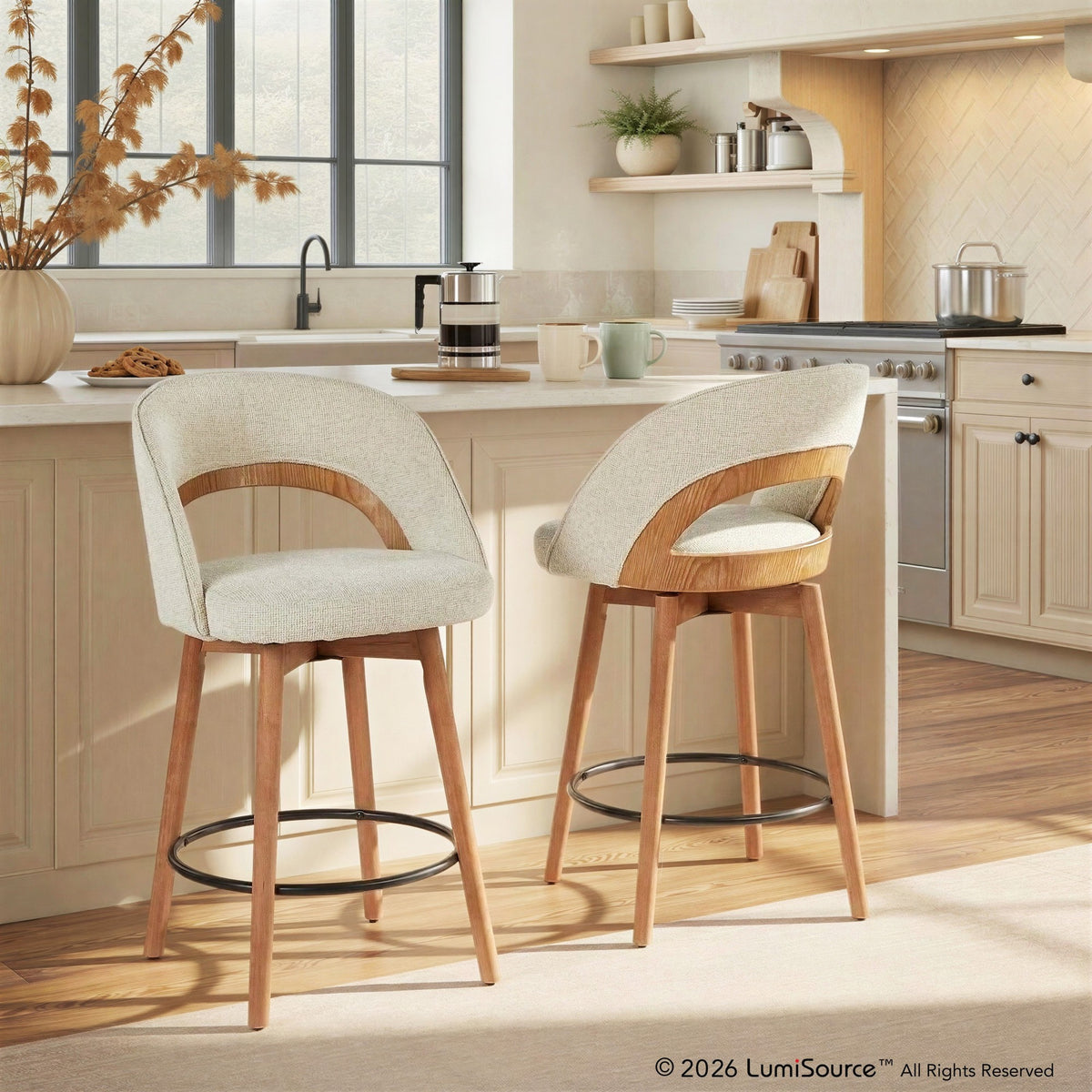 Reno 26" Fixed-Height Counter Stool - Set of 2
