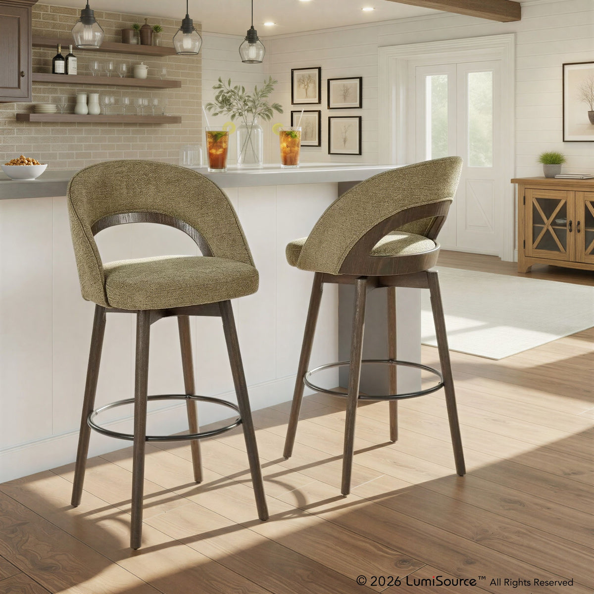 Reno 30" Fixed-Height Barstool - Set of 2