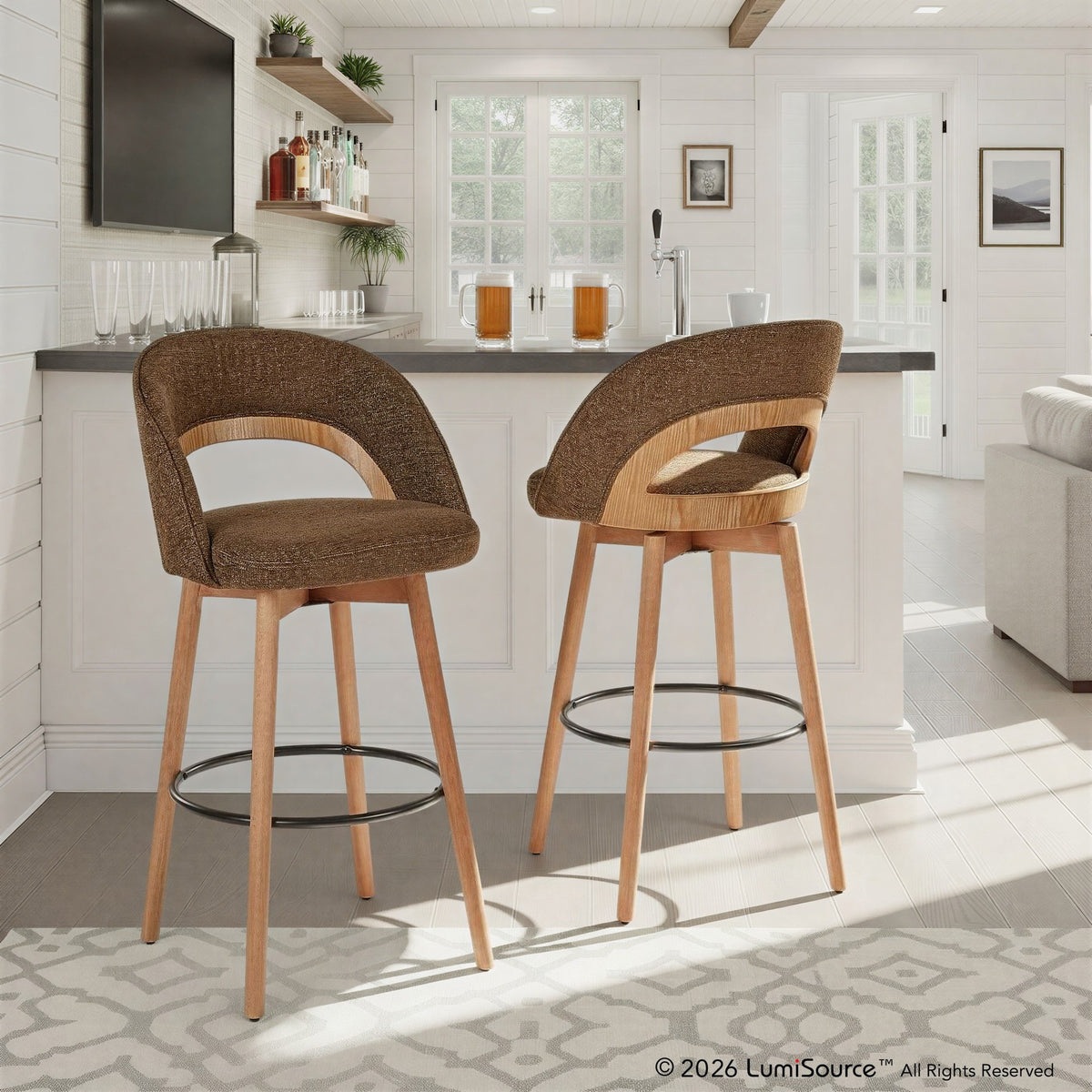 Reno 30" Fixed-Height Barstool - Set of 2