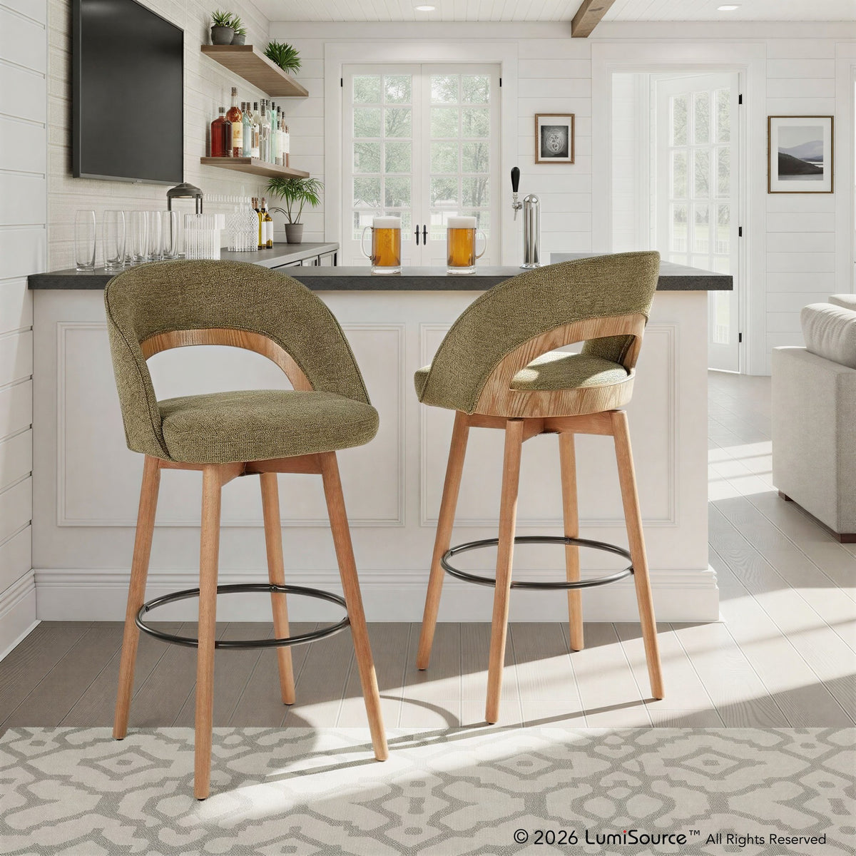 Reno 30" Fixed-Height Barstool - Set of 2