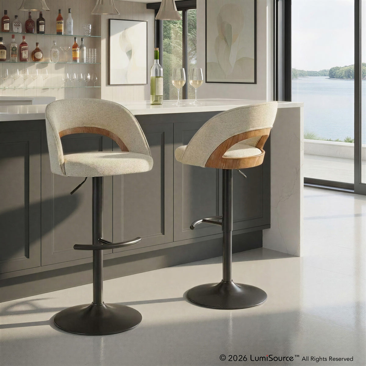 Reno Adjustable Barstool - Set of 2