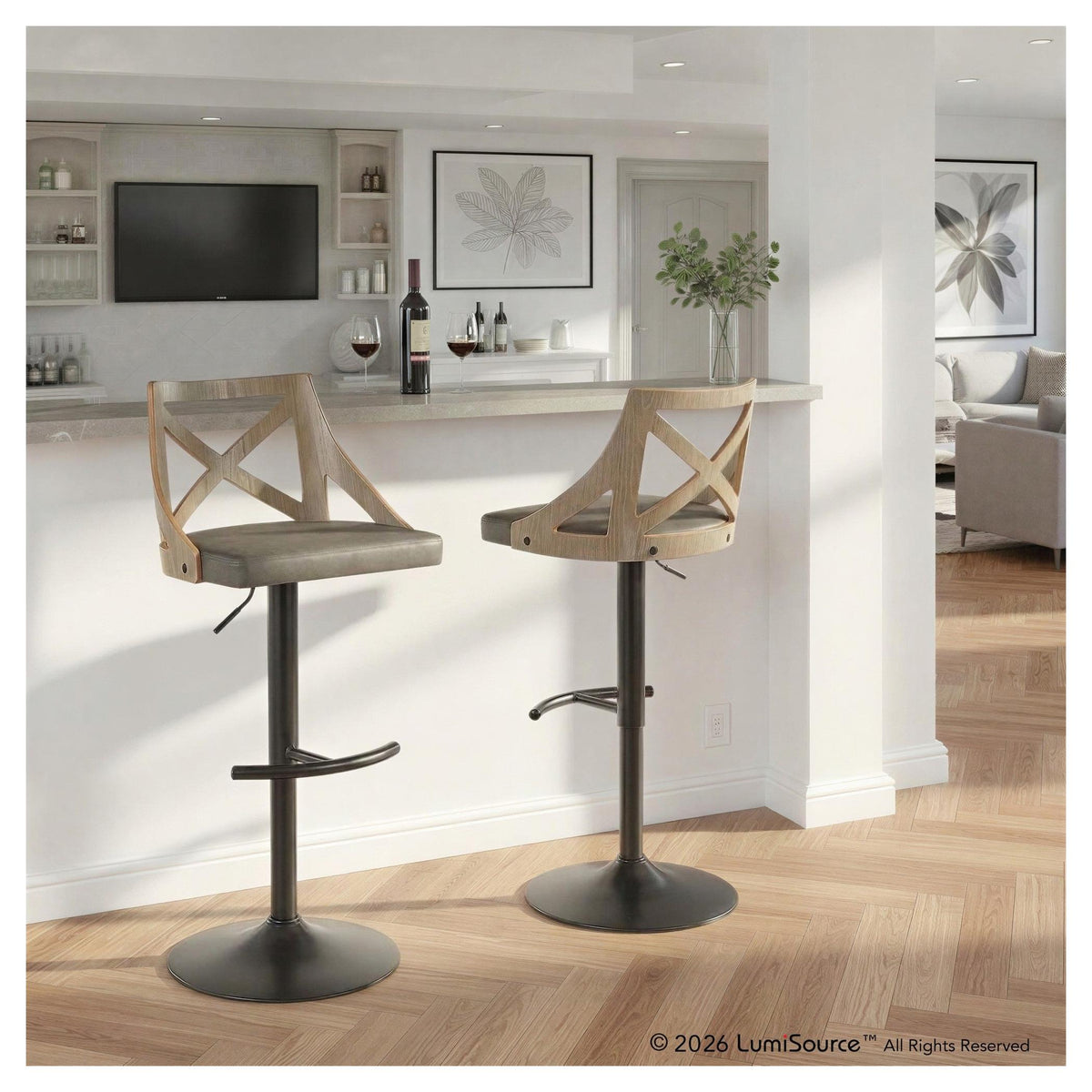 Charlotte Adjustable Barstool - Set of 2