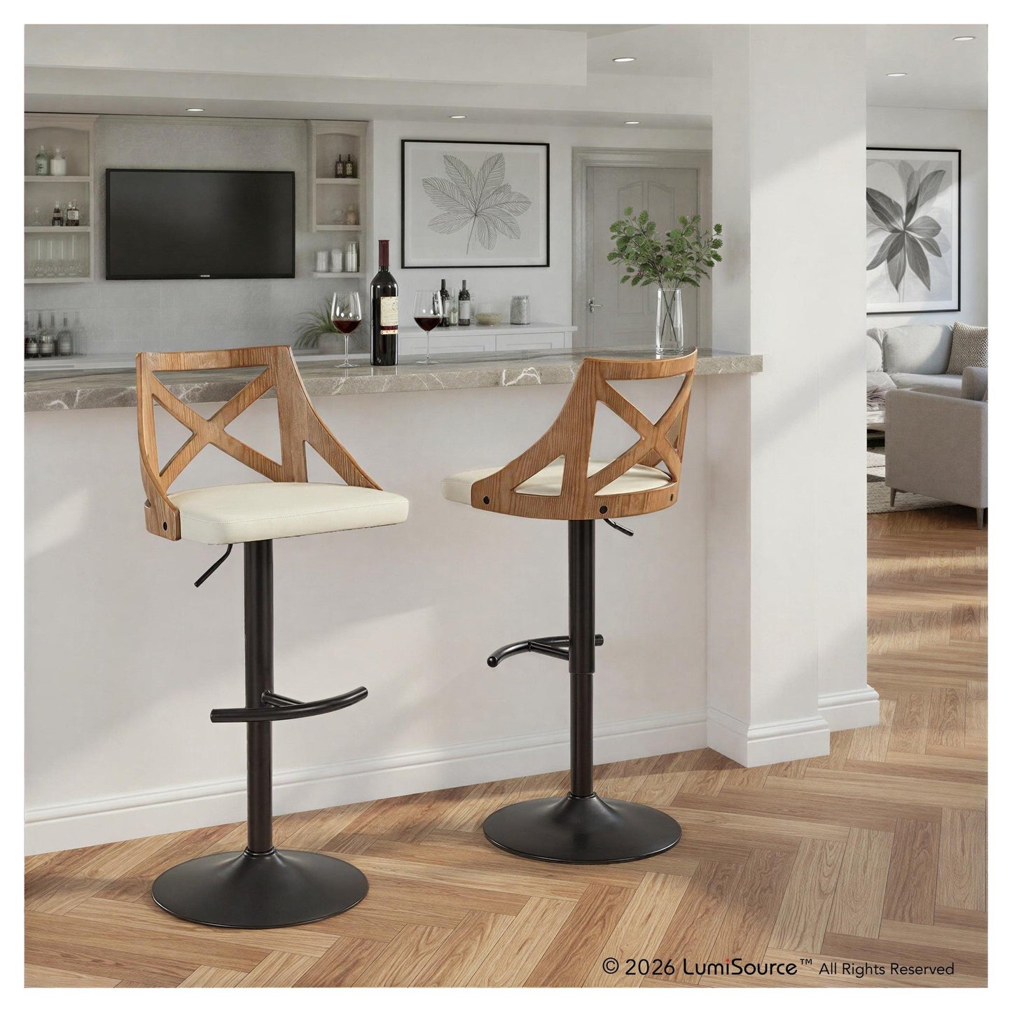 Charlotte Adjustable Barstool - Set of 2