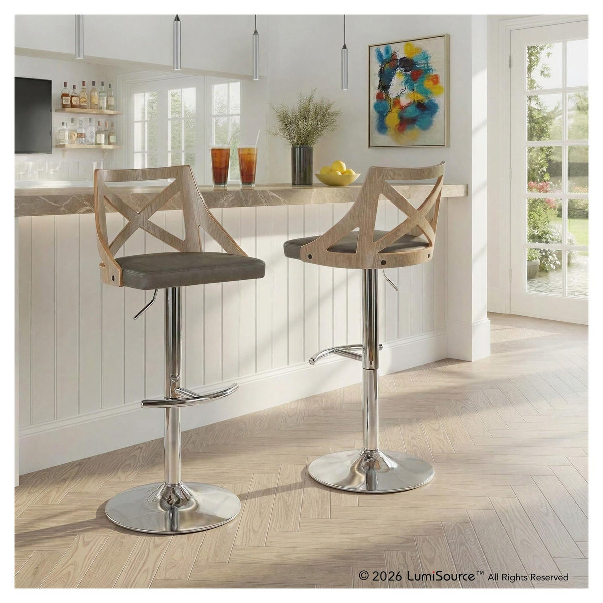 Charlotte Adjustable Barstool - Set of 2