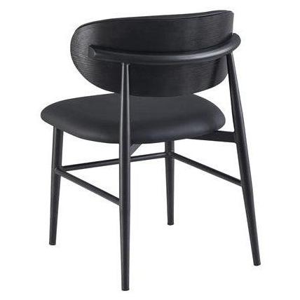 Aurelia Black Metal Dining Chair with Oval Upholstered Back