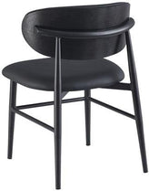 Aurelia Black Metal Dining Chair with Oval Upholstered Back