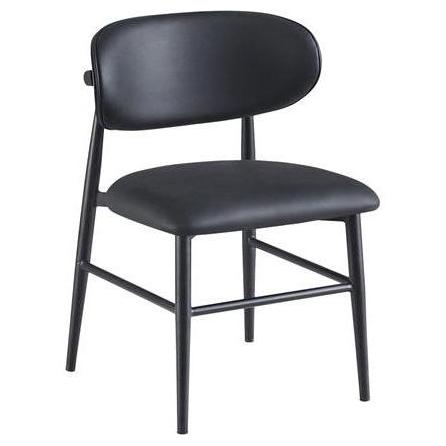 Aurelia Black Metal Dining Chair with Oval Upholstered Back