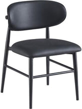 Aurelia Black Metal Dining Chair with Oval Upholstered Back