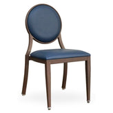 Elio Round Back Aluminum Stackable Dining Chair