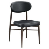 Alden Black Metal Dining Chair with Oval Upholstered Back