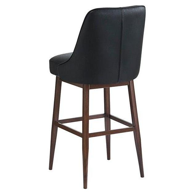 Bennett Black Metal Bar Stool with Tufted Back