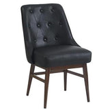 Bennett Black Metal Dining Chair with Tufted Back