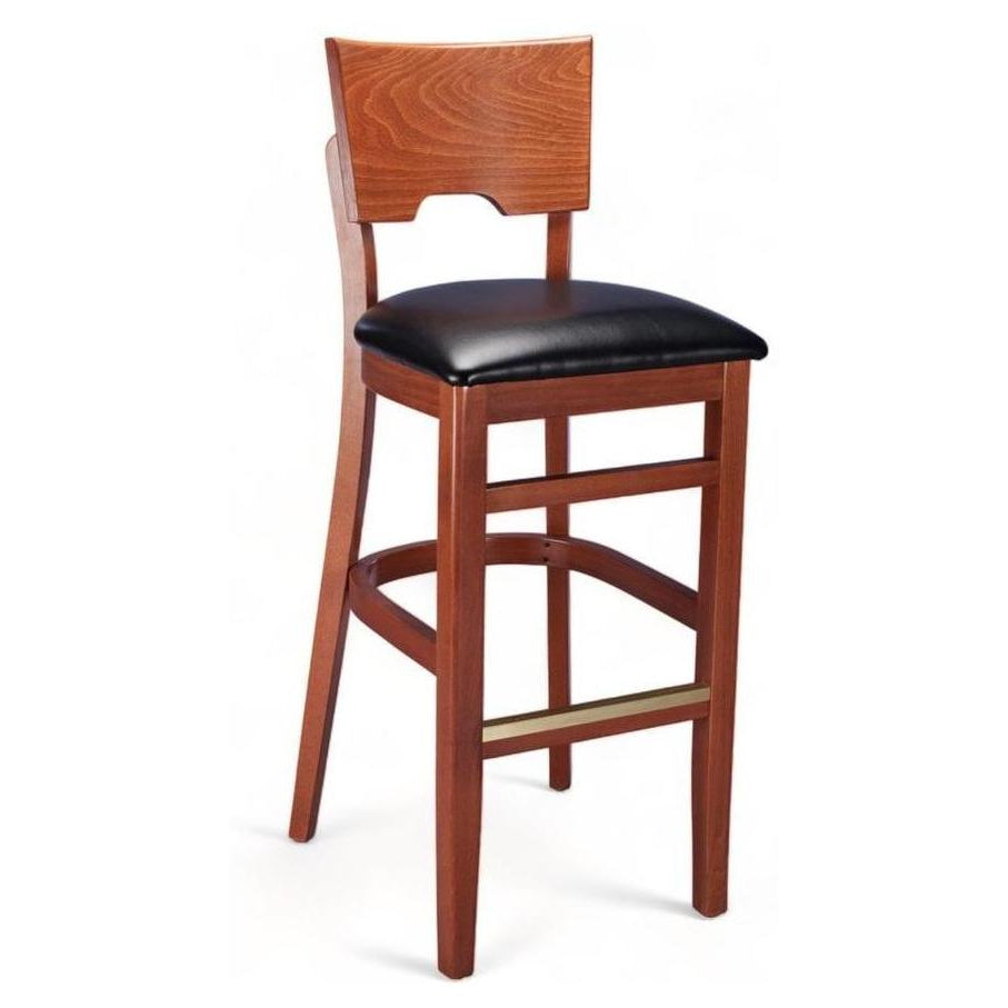 European Beechwood Modern Notched Back Bar Stool