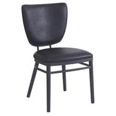 Emerson Black Metal Dining Chair with Curved Upholstered Back