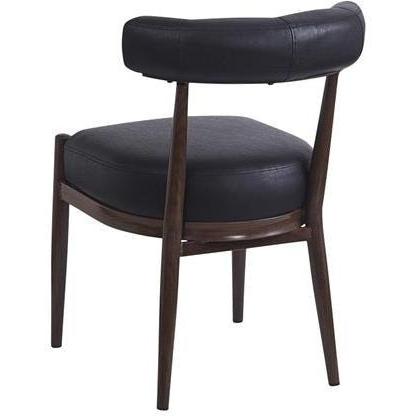 Upholstered Dining Chair with Curved Backrest with Walnut Metal Frame