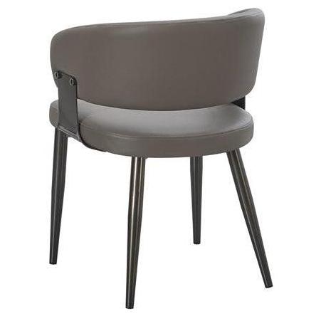 Callan Black Metal Dining Chair with Curved Upholstered Back