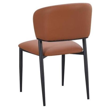 Arden Black Metal Dining Chair with Upholstered Seat and Curved Back