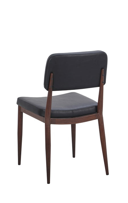 Dalton Walnut Metal Dining Chair with Padded Seat and Back
