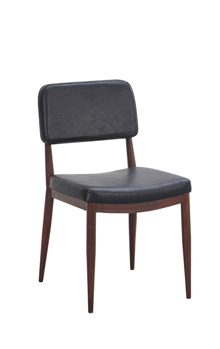 Dalton Walnut Metal Dining Chair with Padded Seat and Back