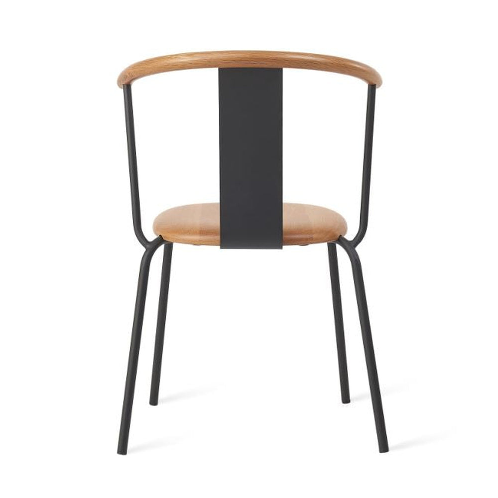 Shu Modern Wood Side Chair with Metal Frame