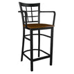Window Back Metal Bar Stool With Arms19c43c32c7454b0a2a