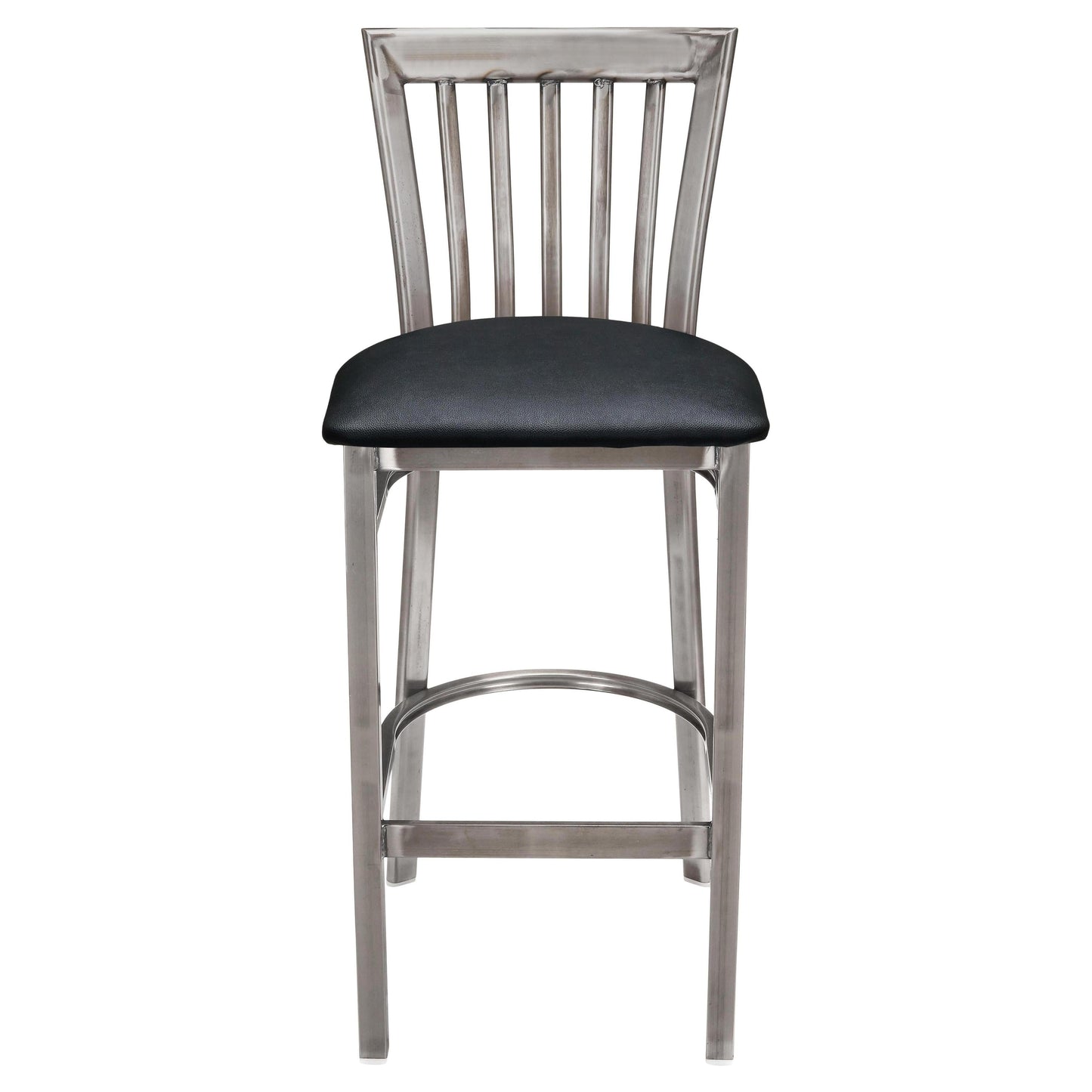 Clear Coat Elongated Vertical Slat Back Metal Bar Stool19c434ecf27233d2ce