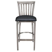 Clear Coat Elongated Vertical Slat Back Metal Bar Stool19c434ecf27233d2ce