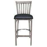 Clear Coat Elongated Vertical Slat Back Metal Bar Stool19c434ecf27233d2ce