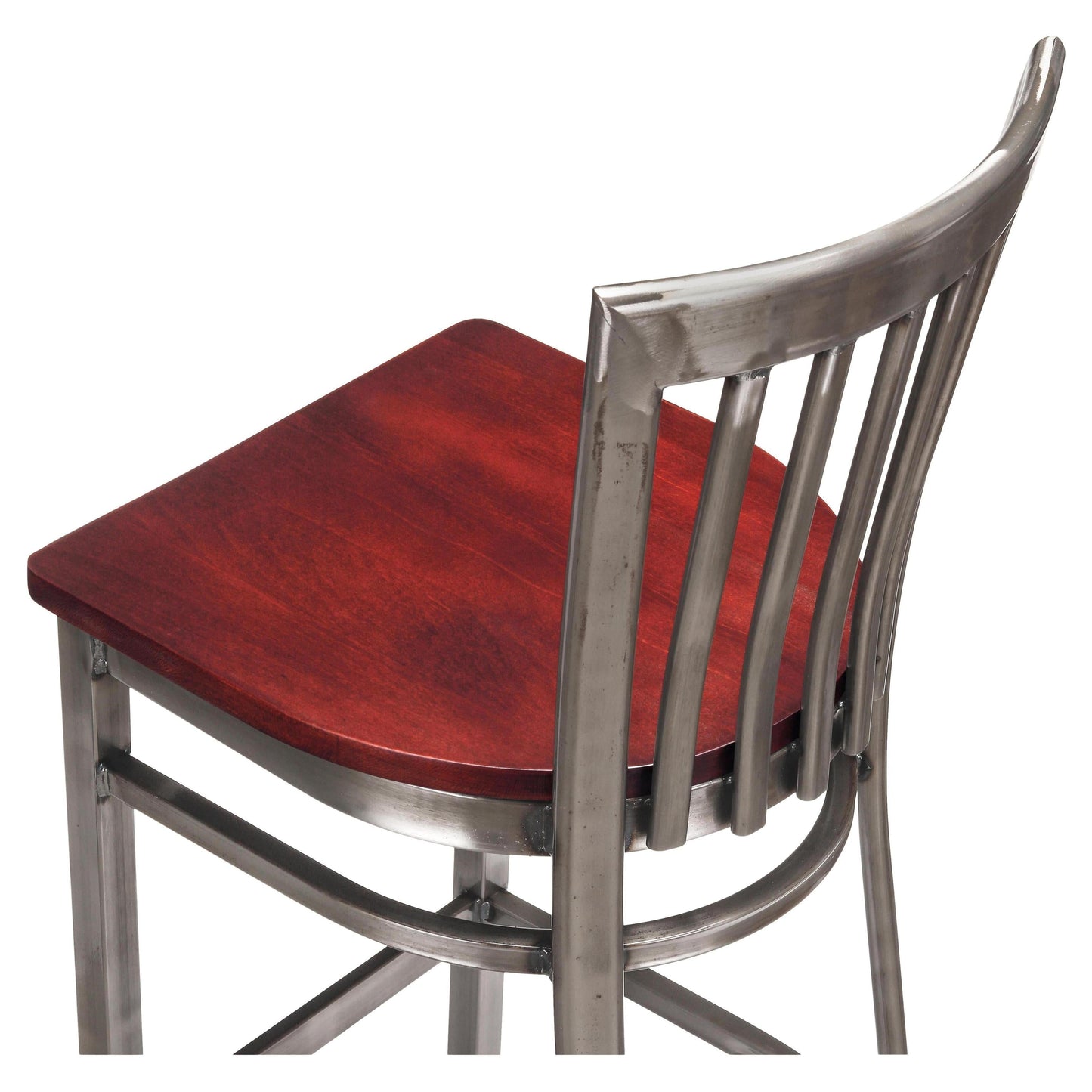 Clear Coat Elongated Vertical Slat Back Metal Bar Stool19c434ecf2773a2f50
