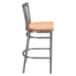 Clear Coat Elongated Vertical Slat Back Metal Bar Stool19c434ecf27b416cc
