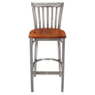 Clear Coat Elongated Vertical Slat Back Metal Bar Stool19c434ecf275b6e85b