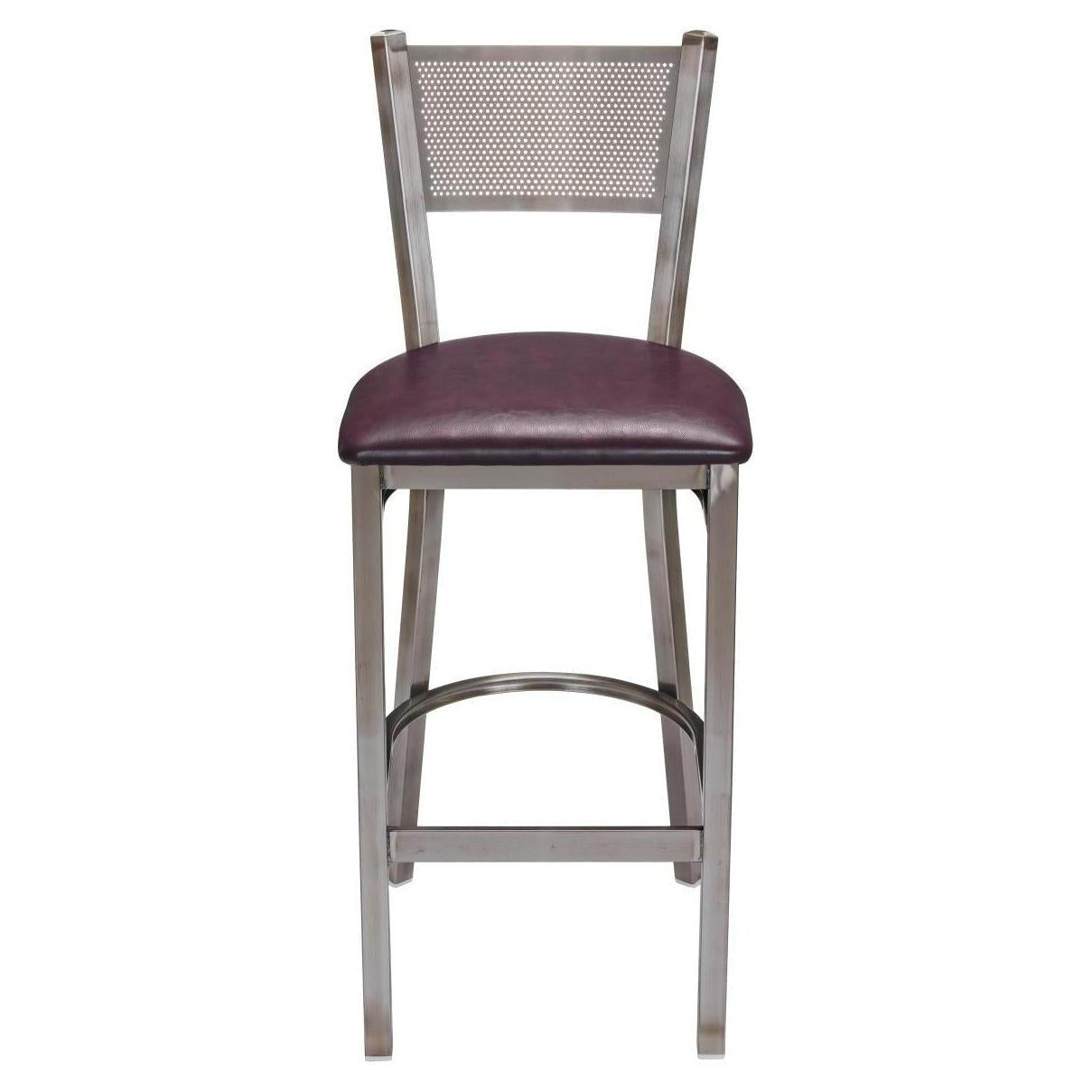 Clear Coat Checker Back Metal Bar Stool19c43448d415f744f