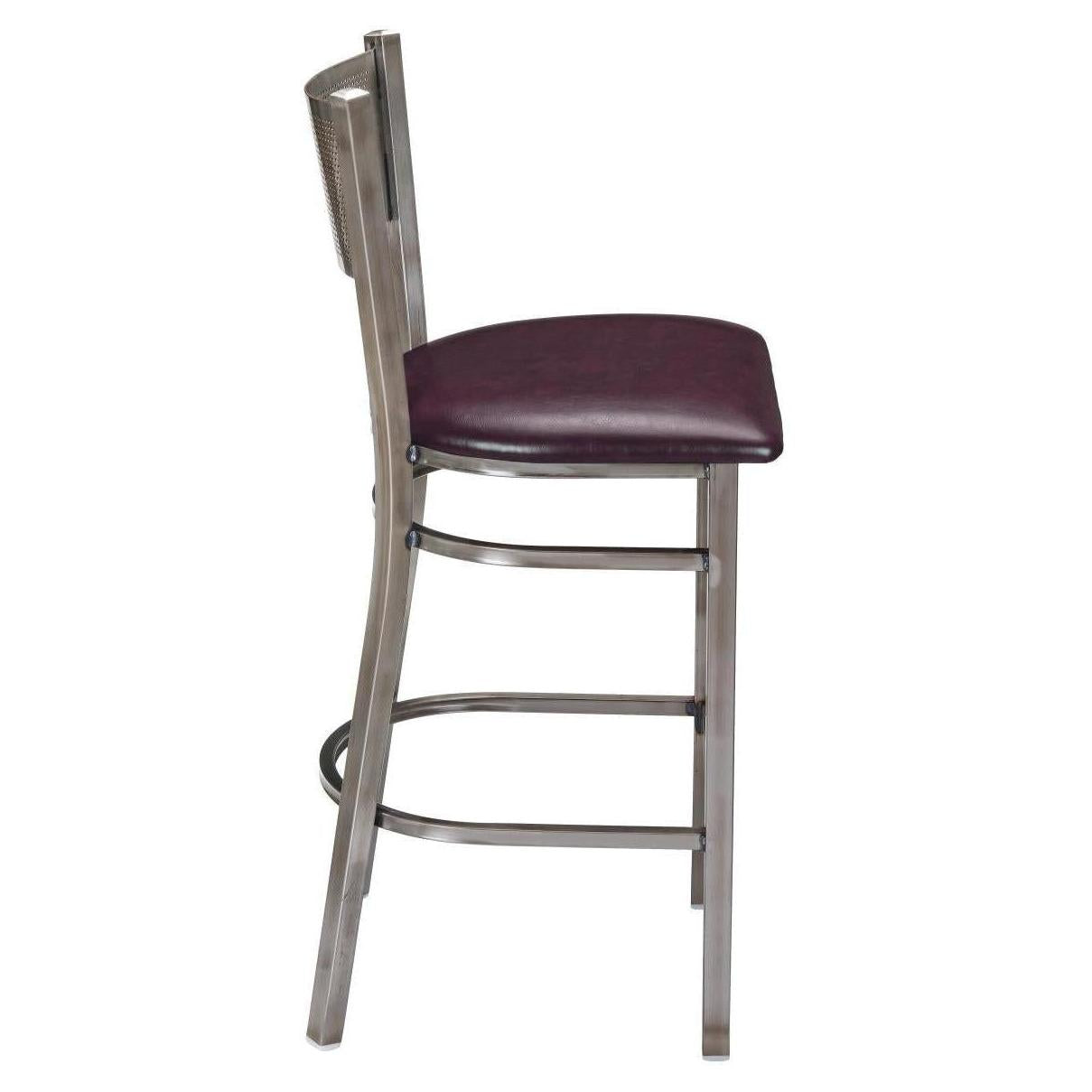 Clear Coat Checker Back Metal Bar Stool19c43448d4140c7812
