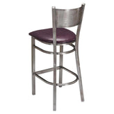 Clear Coat Checker Back Metal Bar Stool19c43448d413dcda3c