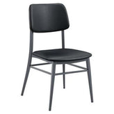 Denton Black Metal Dining Chair with Upholstered Seat and Back