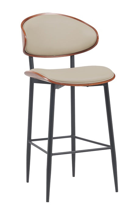 Mid Century Modern Metal Upholstered Bar Stool