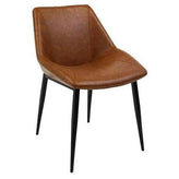 Metal Upholstered Dining Chair with Decorative Stitching