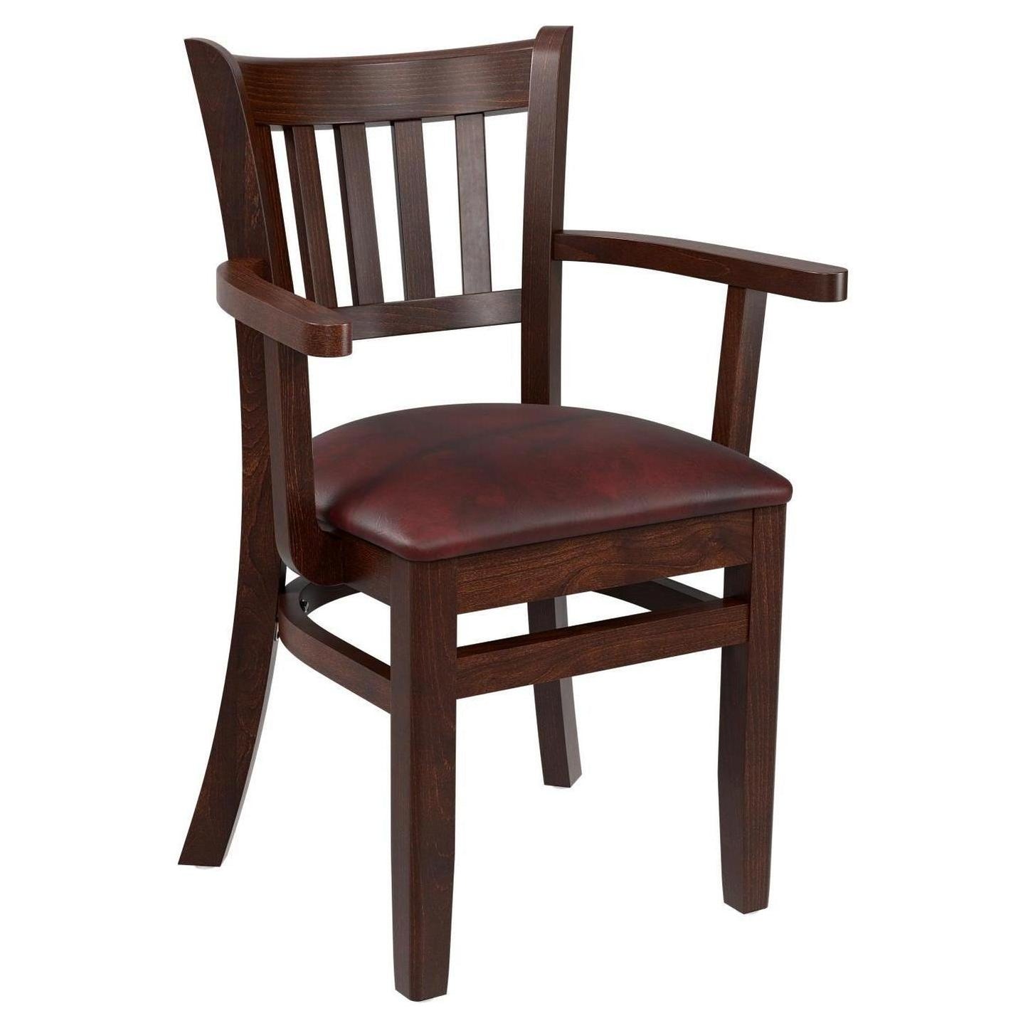 Vertical Slat Wood Restaurant Chair with Arms19e935a32de1cf2cea