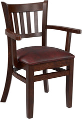 Vertical Slat Wood Restaurant Chair with Arms19e935a32de1cf2cea
